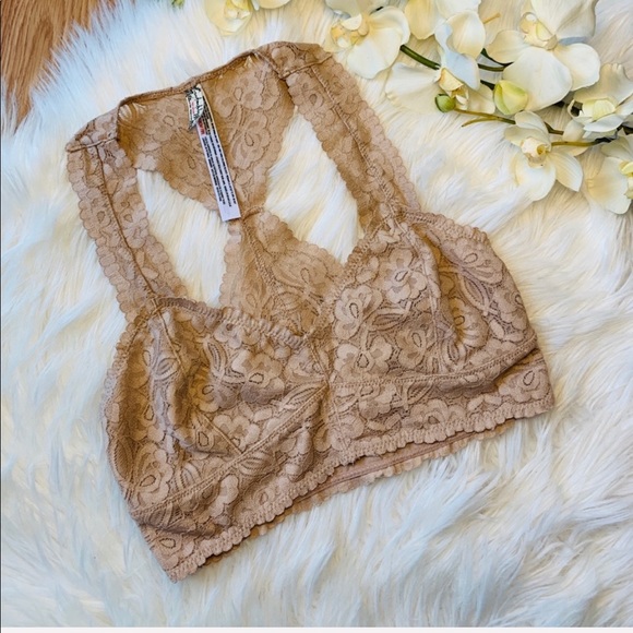 Free People Other - 🌻Free People Nude Lace Bralette Small